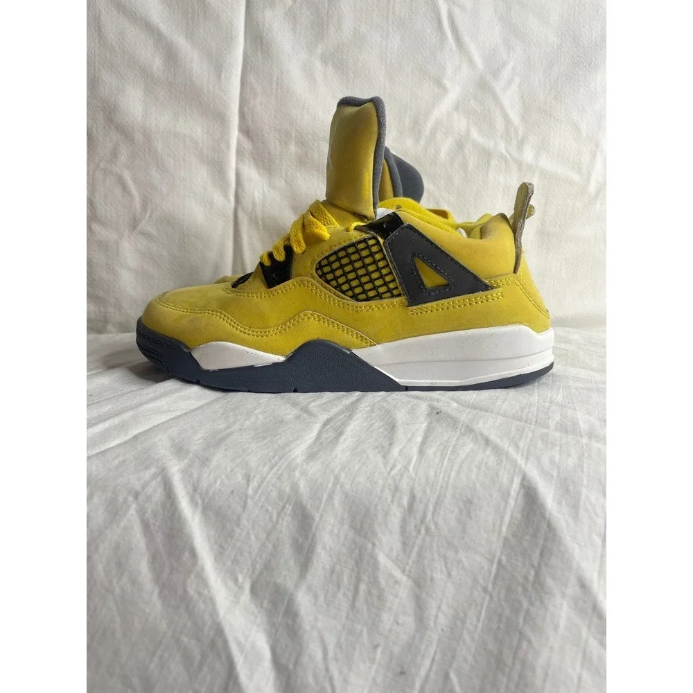 Jordan 4 IV Retro Yellow Black Toddler Shoes Sz 2.5Y